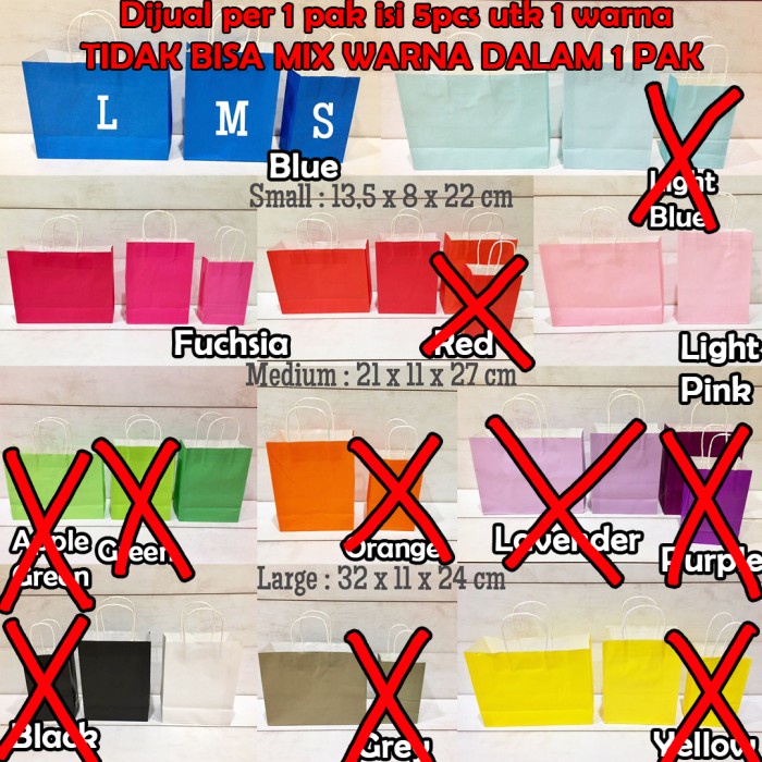 

✨ BISA COD ✨ Paper Bag / kantong belanja / tas kertas / shopping bag - Polos S - Blue