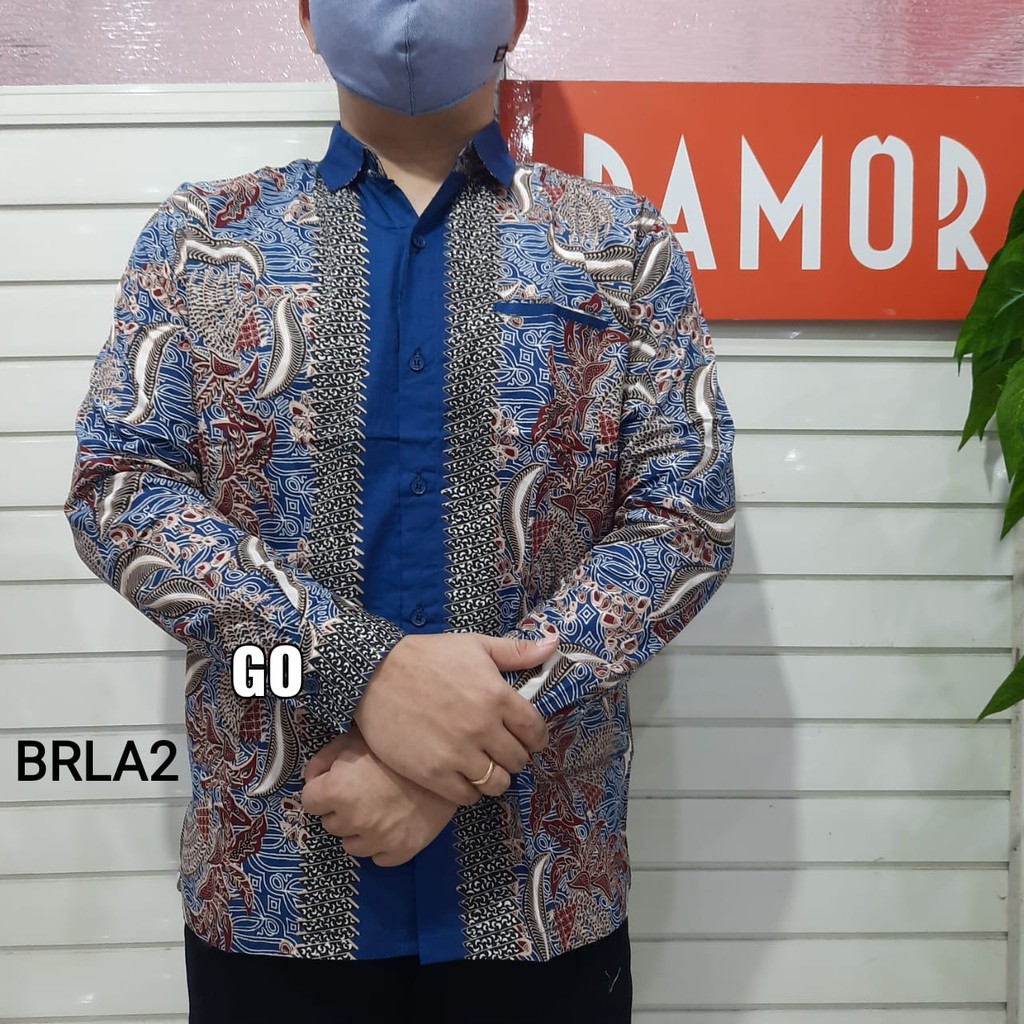 gof BRLA DAMOR (CRESSIDA) BATIK Cowok Pakaian Pria Kemeja Batik Reguler Lengan Panjang