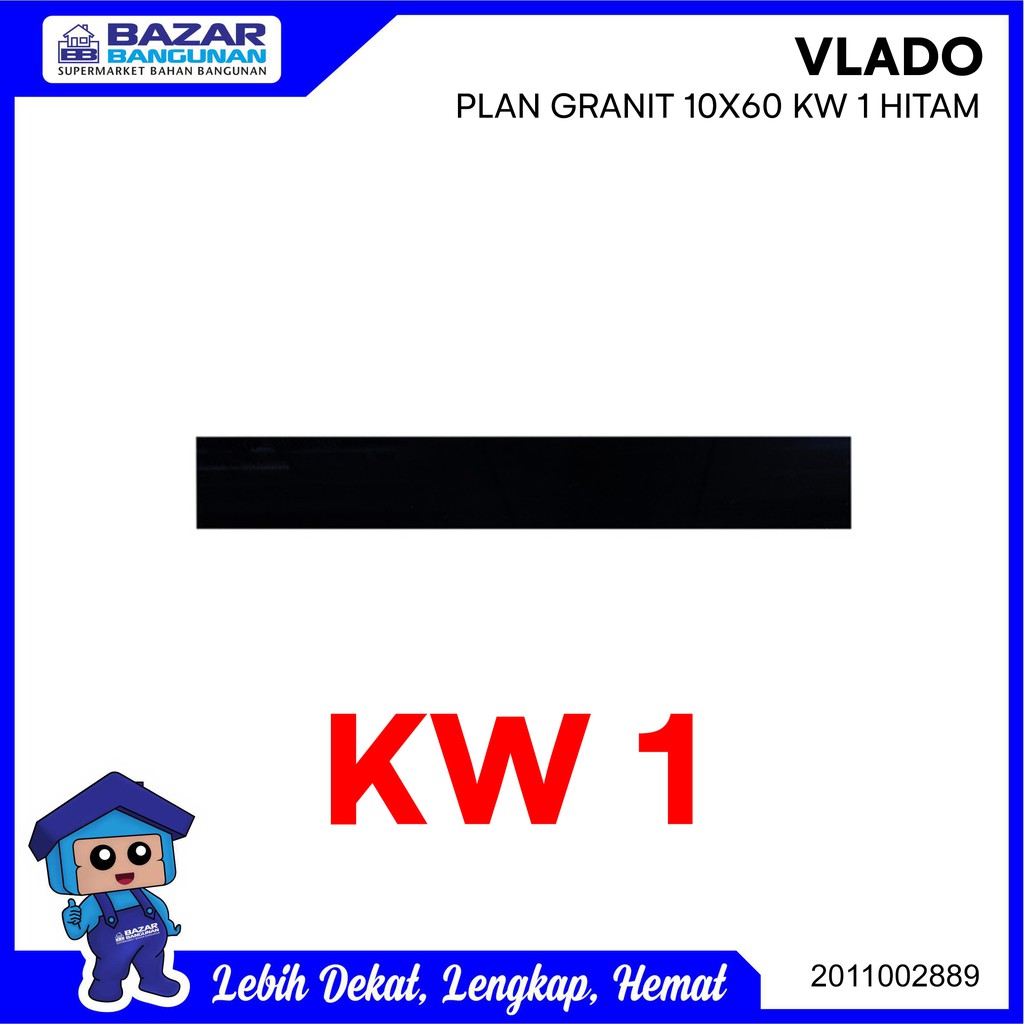 Vlado - Plint / Plin List Lis Lantai Granite Granit 10X60 Hitam Kw1