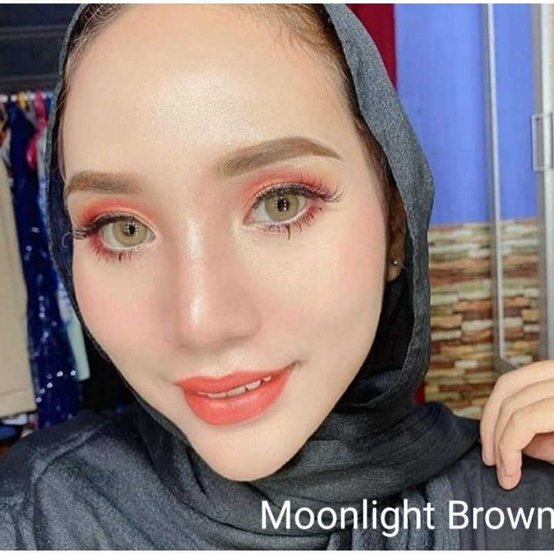 Softlens Moonlight Brown Coklat Normal Minus s.d -6.00 Softlens Wedding Made In KOREA kemenkes