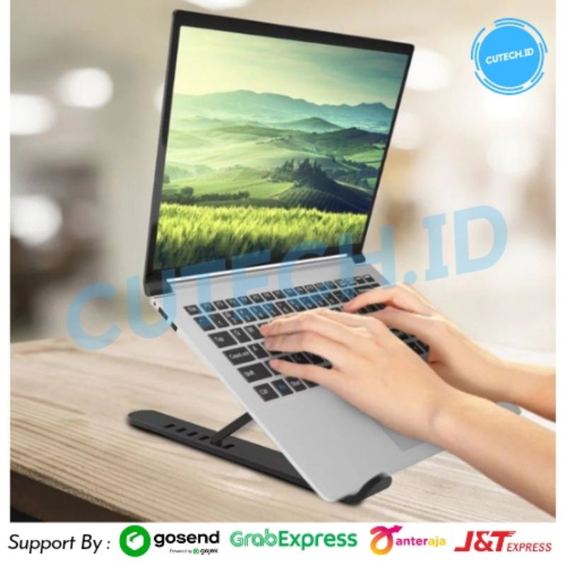 Holder Laptop Lipat Adjustable Anti Slip Untuk HP / TABLET / Laptop / Notebook