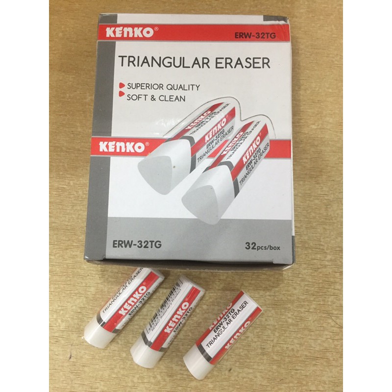 

Penghapus pinsil/eraser pencils tringular ERW-32TG KENKO putih/hitam (isi 32pc)