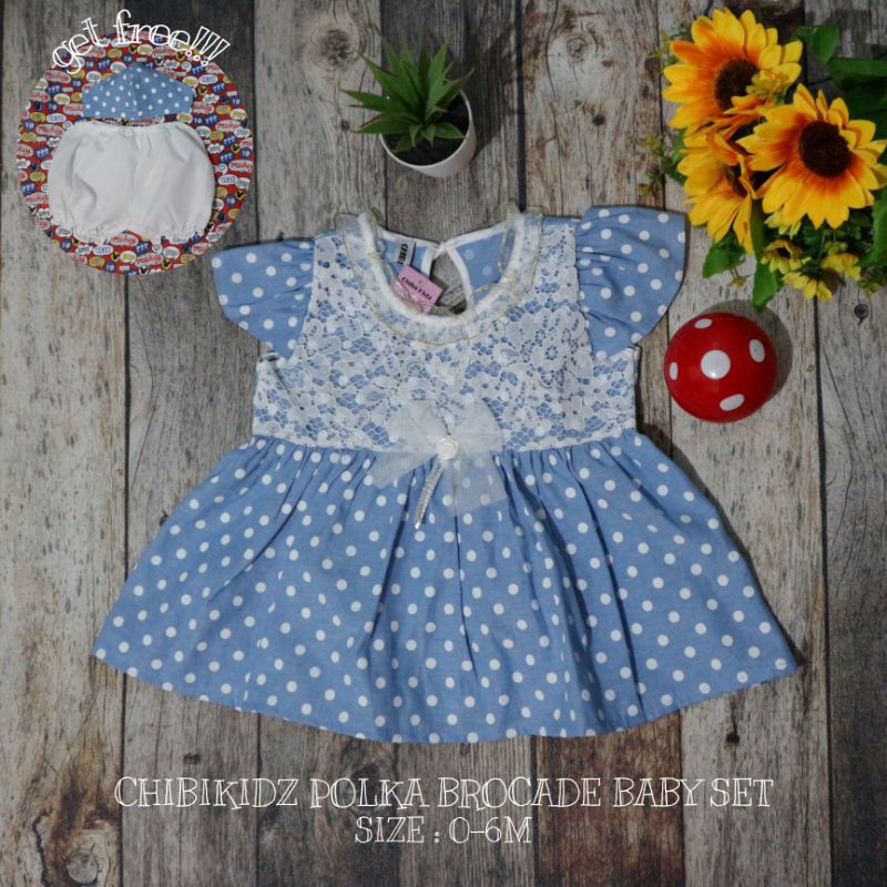 CHIBIKIDZ POLKA BROCADE BABY SET (0-6M)