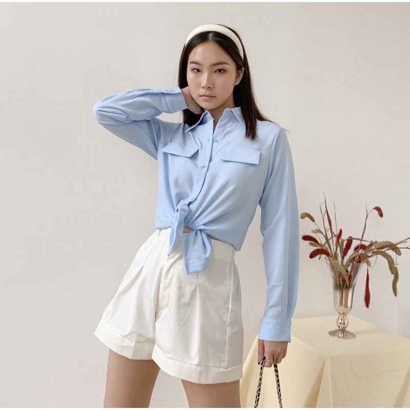 AYANA LONGSLEEVE TOP BLOUSE PREMIUM KOREA - OUTFIT KANTORAN KOREA - KEMEJA PESTA - ATASAN TANGAN PANJANG WANITA BUSUI FRIENDLY - BAJU MENYUSUI - ATASAN UNTUK KONDANGAN - HADIAH / KADO ULTAH CEWEK