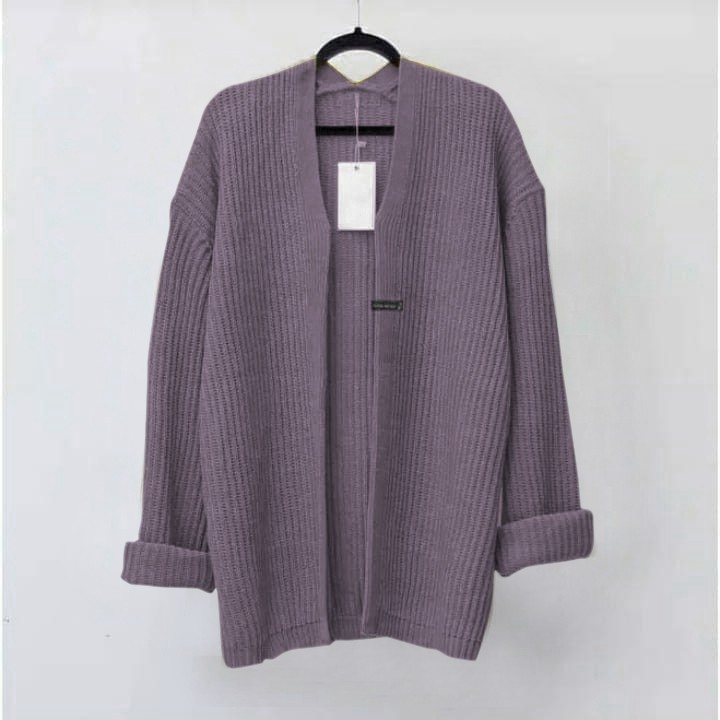 MY001-  KARDIGAN RAJUT HALUS KNIT CARDIGAN  OUTTER-Dark Gray