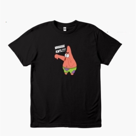Kaos Tshirt Baju Obral Murah Combed 30S Distro WHUU KNTL Patrick Star SpongeBob SquarePants polos cu