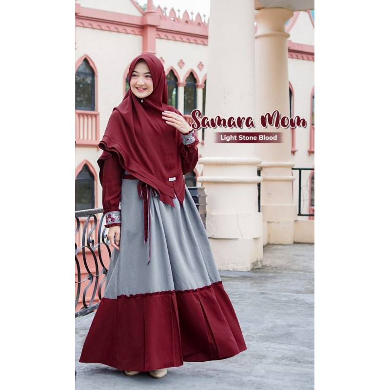 SARIMBIT SAMARA LIGHT STONE BLOOD BY ALWA HIJAB - SARIMBIT KELUARGA DRESS BAJU BUSANA MUSLIM WANITA 