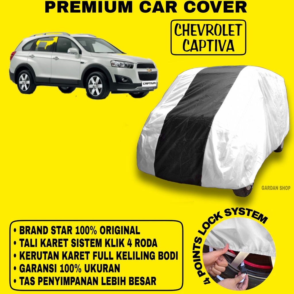 Body Cover CHEVROLET CAPTIVA SILVER HITAM Penutup Bodi Mobil Chevrolet Captiva Waterproof PREMIUM