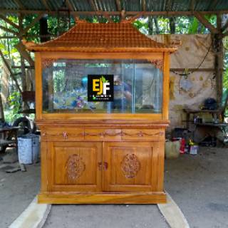  Meja  Aquarium  Atap Rumah Ukir Jati Furniture Mebel MURAH 