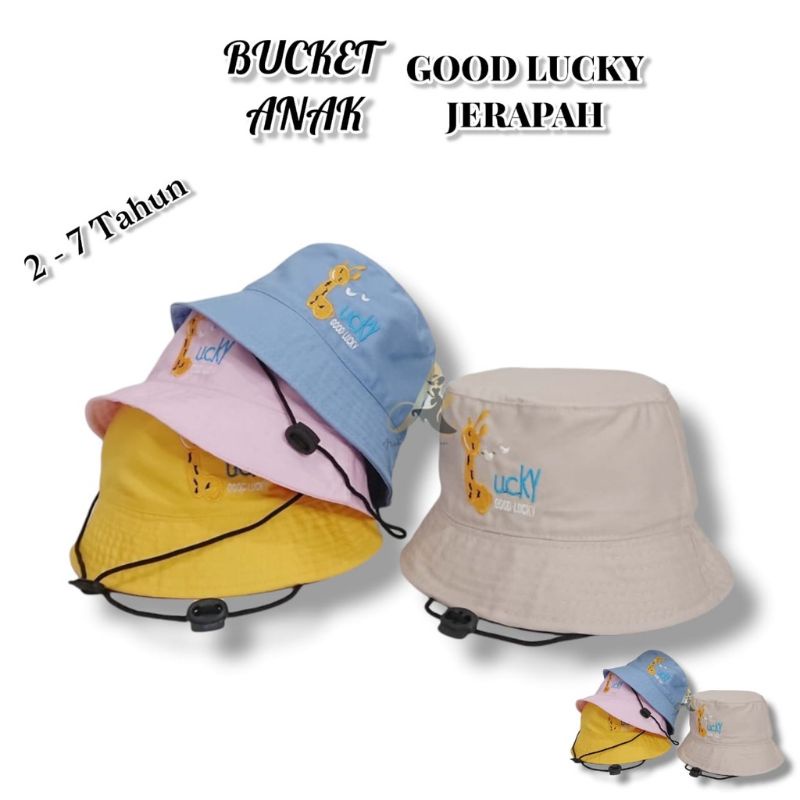 Bucket Anak Tali Bordir Jerapah Bordir Nama / Bucket Anak Bordir Lucky Good luuck