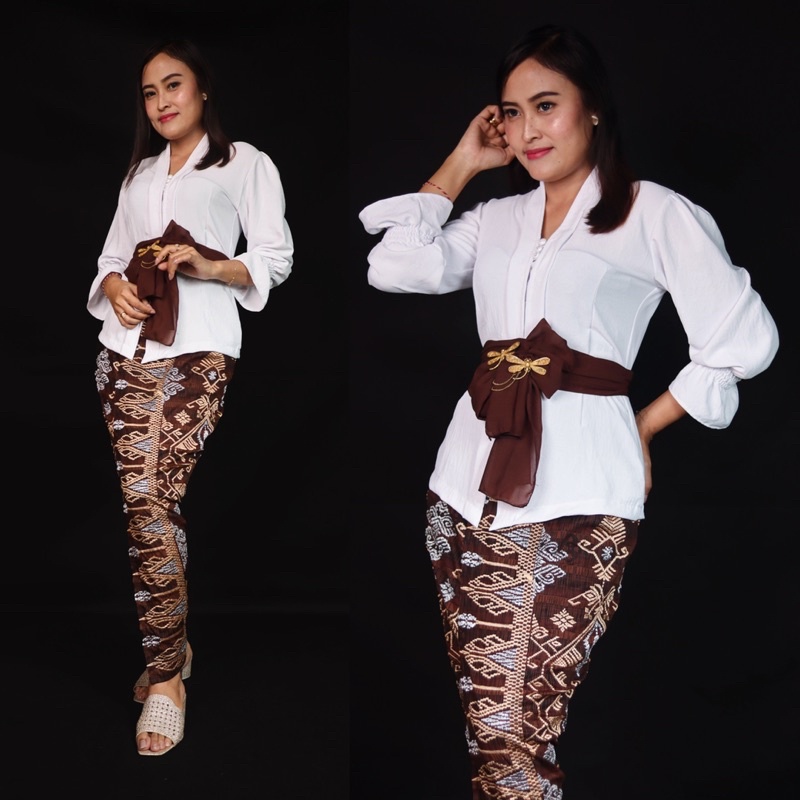 Kebaya Airflow Crinkle Kartini//Kualitas Premium//Pakaian Adat Bali//Baju Saja