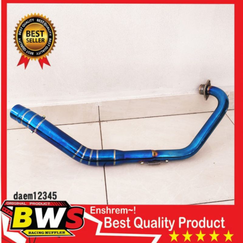 Pipa leher knalpot Satria Fu semi ngaceng blue moon