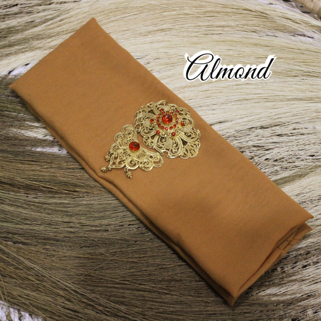Selendang Sifon Hycon | Selendang Bali | Senteng-Almond