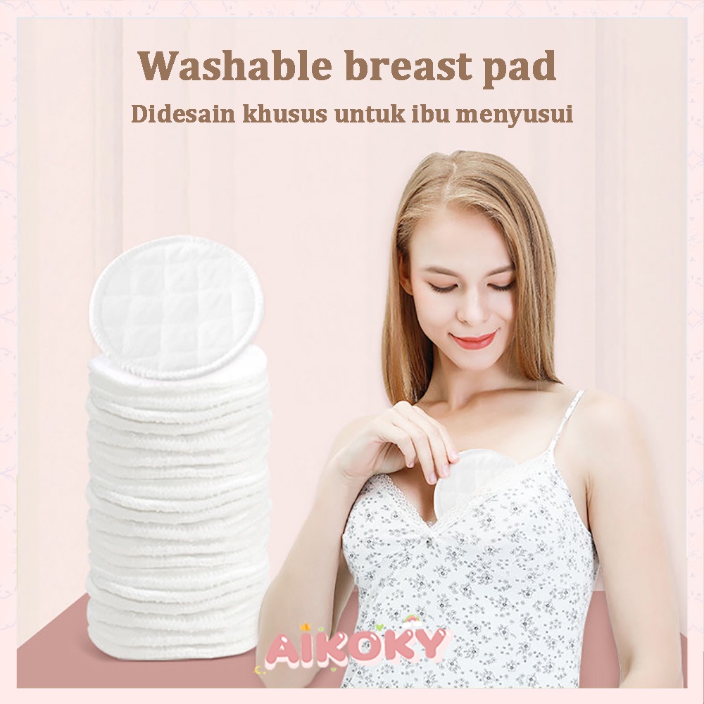 Aikoky Breast pad lembut Bahan katun murni Bisa dicuci tanpa deformasi