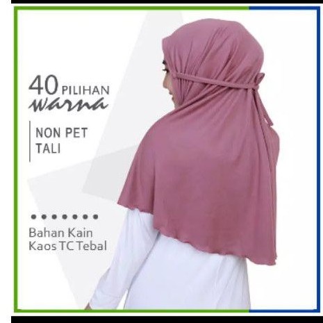 Bergo jilbab non pet Tali Mazoya hijab Kaos
