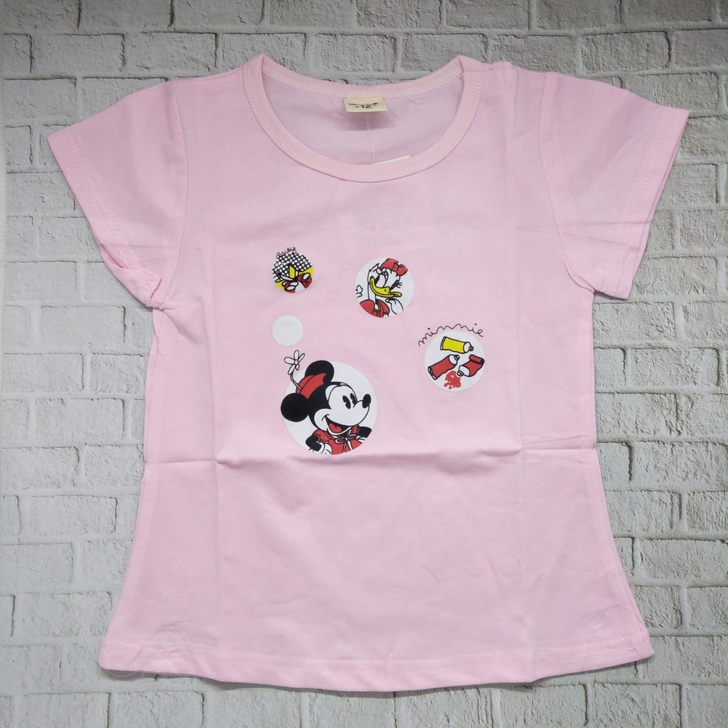 Kaos / Baju anak perempuan unisex murah usia 1-5thn 100% import gambar MINIE DUCK