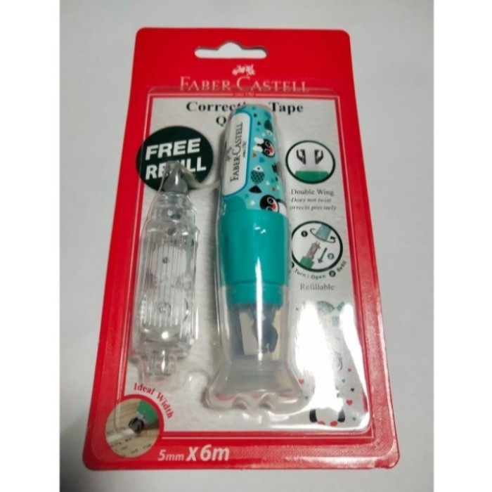 

Hadir Correction Tape Faber-Castell Qar Fancy Blue + 1 Refill Murah