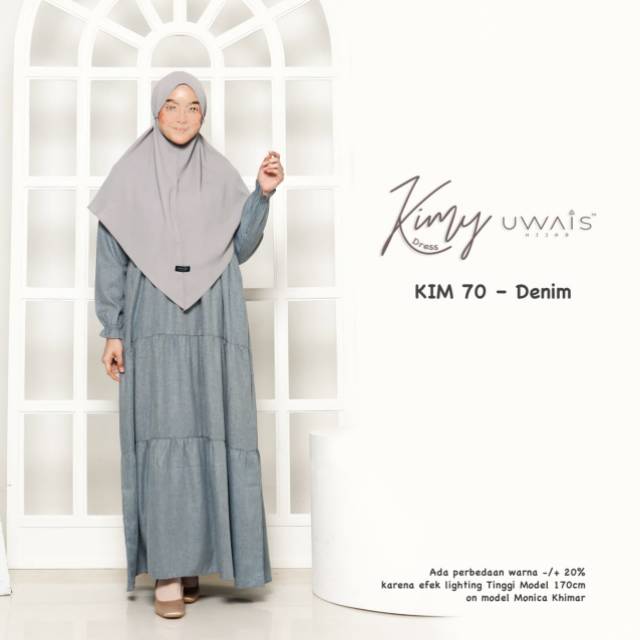 kimy dress denim uwais hijab