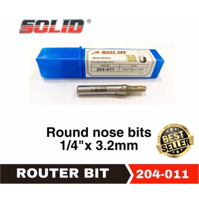 Mata Profil/Router/Trimmer Round Nose AS 1/4" (Round Nose) Solid 3mm 5mm 6mm 8mm 10mm 12mm 16mm 19mm