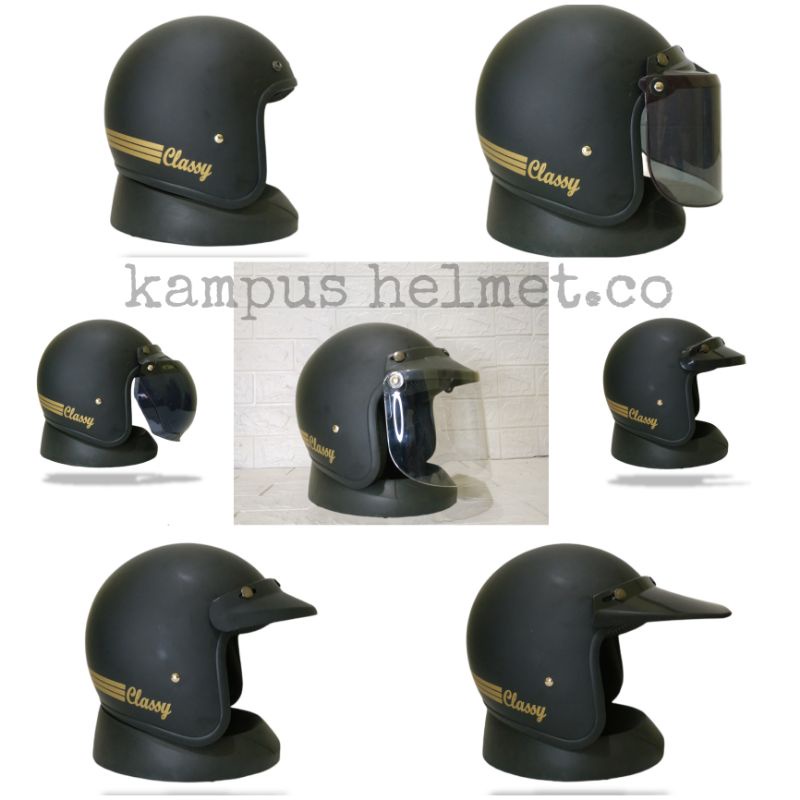 Helm bogo retro motif list classic Helm Dewasa Retro classic SNI