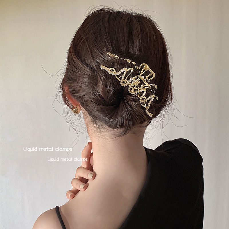 Jepit Rambut Korea jedai mutiara wanita rambut banyak elegan motif terbaru original import 11.5cm