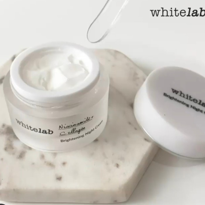 [COD] Whitelab Brightening Night Cream dengan Kandungan Niacinamide &amp; Collagen I ORIGINAL BPOM 20gr