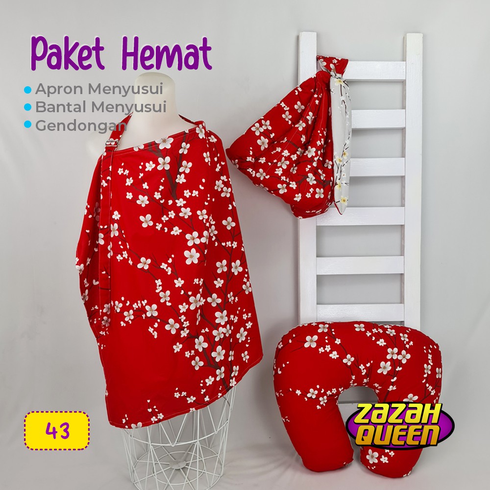 [3 in 1] Bantal Menyusui Gendongan Bayi Bonus Apron Menyusui