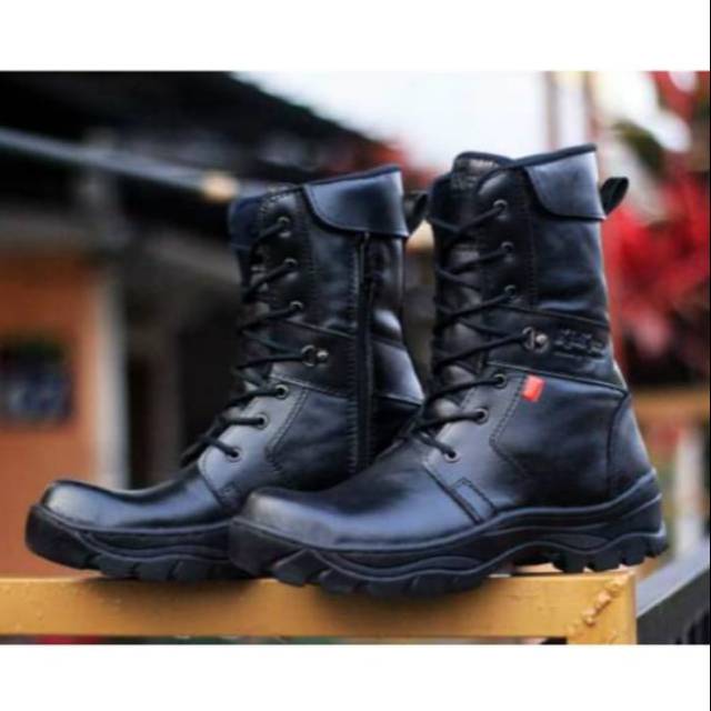 Sepatu Pdl safety kickers Tni polri satpol pp kulit asli