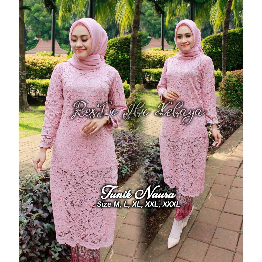 BARU ! Kebaya KINANTI Brukat Kurung Tunik / Kebaya Brokat Modern/Setelan Kutubaru/Kebaya Murah