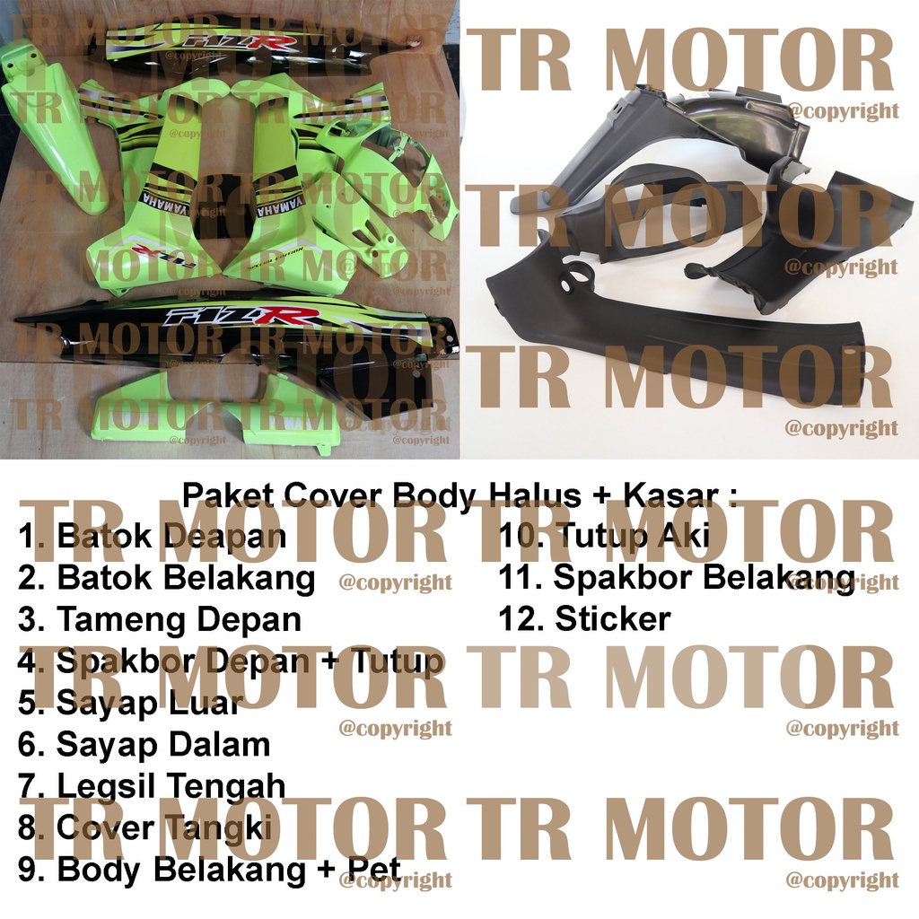 Cover Body Fizr F1zr Special Edition Hijau Stabilo Full Set Halus Cover Bodi Yamaha Fiz r