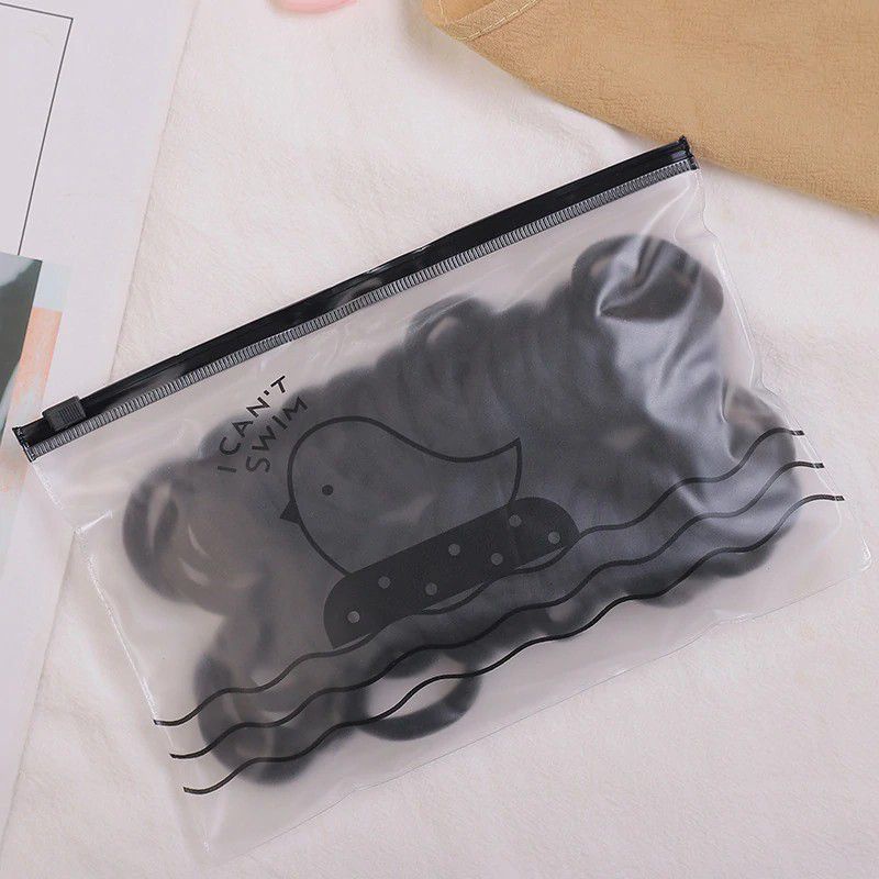 IKAT RAMBUT KOREA TOWEL RING SET ISI 40PC-Hitam