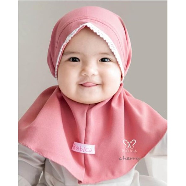 Bergo Bayi Renda kepala Anak Maryam Jilbab Kerudung/anak kids renda kepala 0-2 tahun