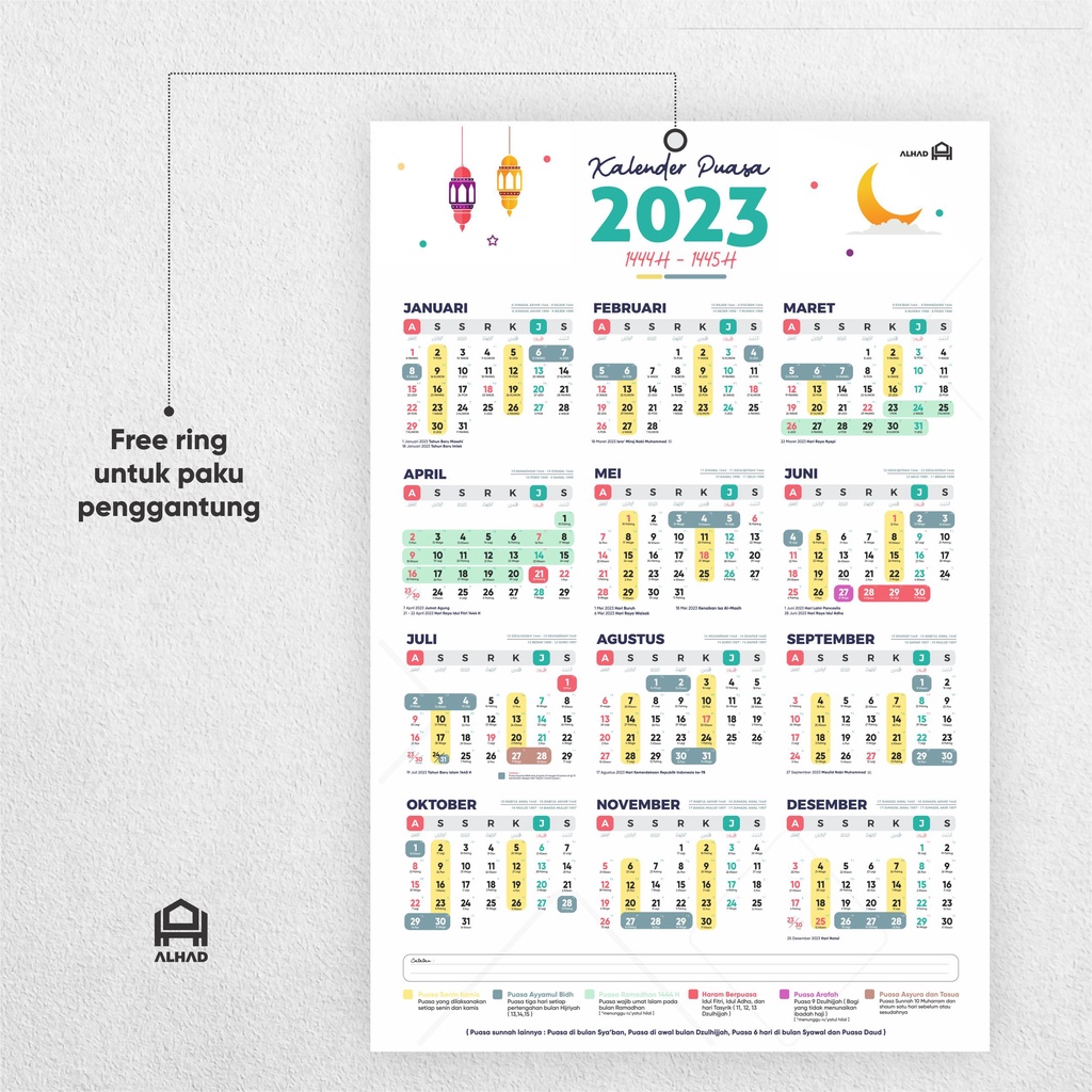 Jual Kalender Puasa 2022 & 2023 I Komplit I Ukuran A3+ I A02  Shopee