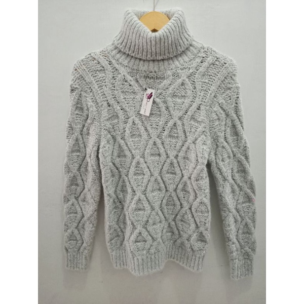 Thrift Knitwear sweater cardigan rajut kepang cable