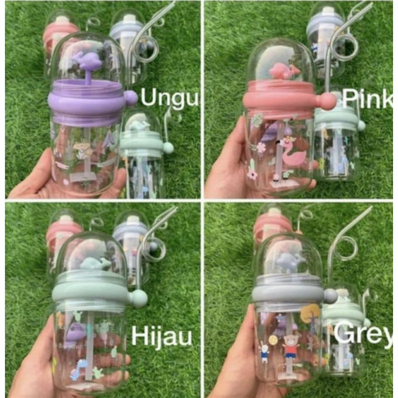 BOTOL MINUM SEDOTAN ANAK MOTIF IKAN PAUS AIR MANCUR GOOD QUALITY