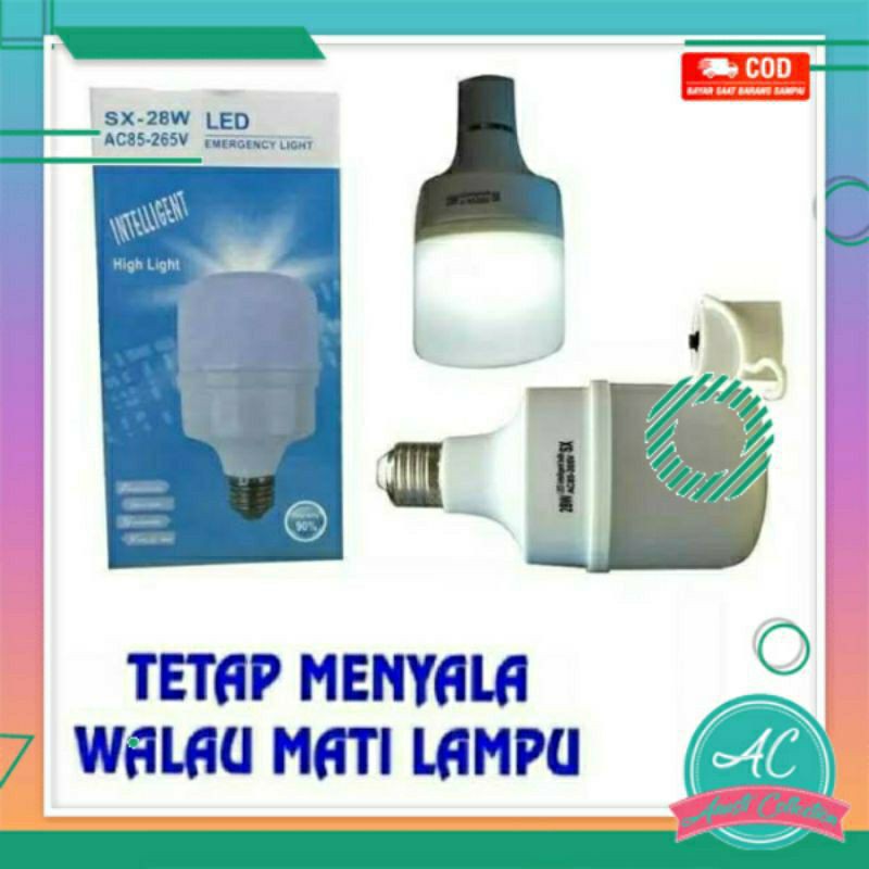 Lampu LED emergency darurat 28 watt sentuh gantung tetap nyala walau mati lampu SX super terang hemat energi