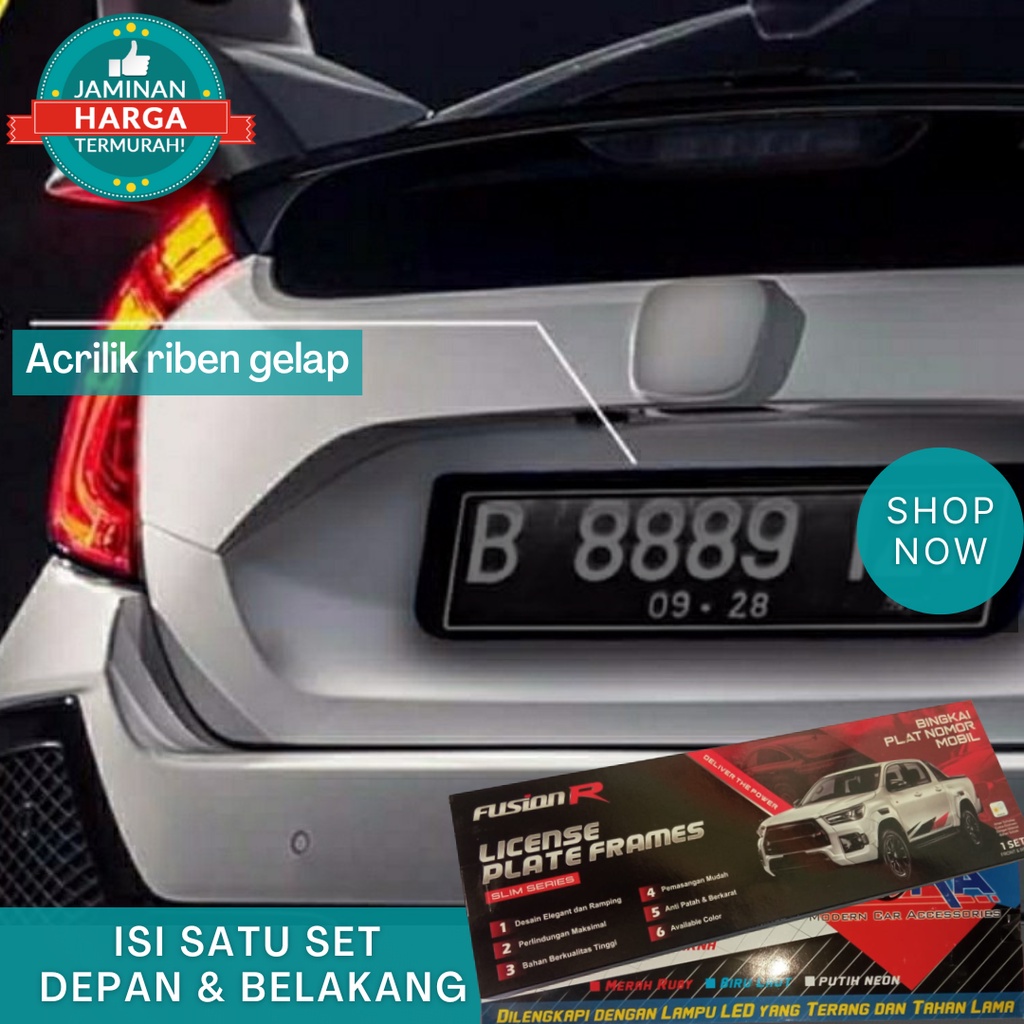 Tatakan plat mobil / Cover plat mobil riben hitam