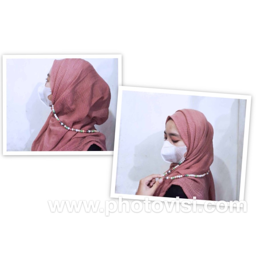 Strap Masker bola Pelangi Simple - Strap masker Cantik