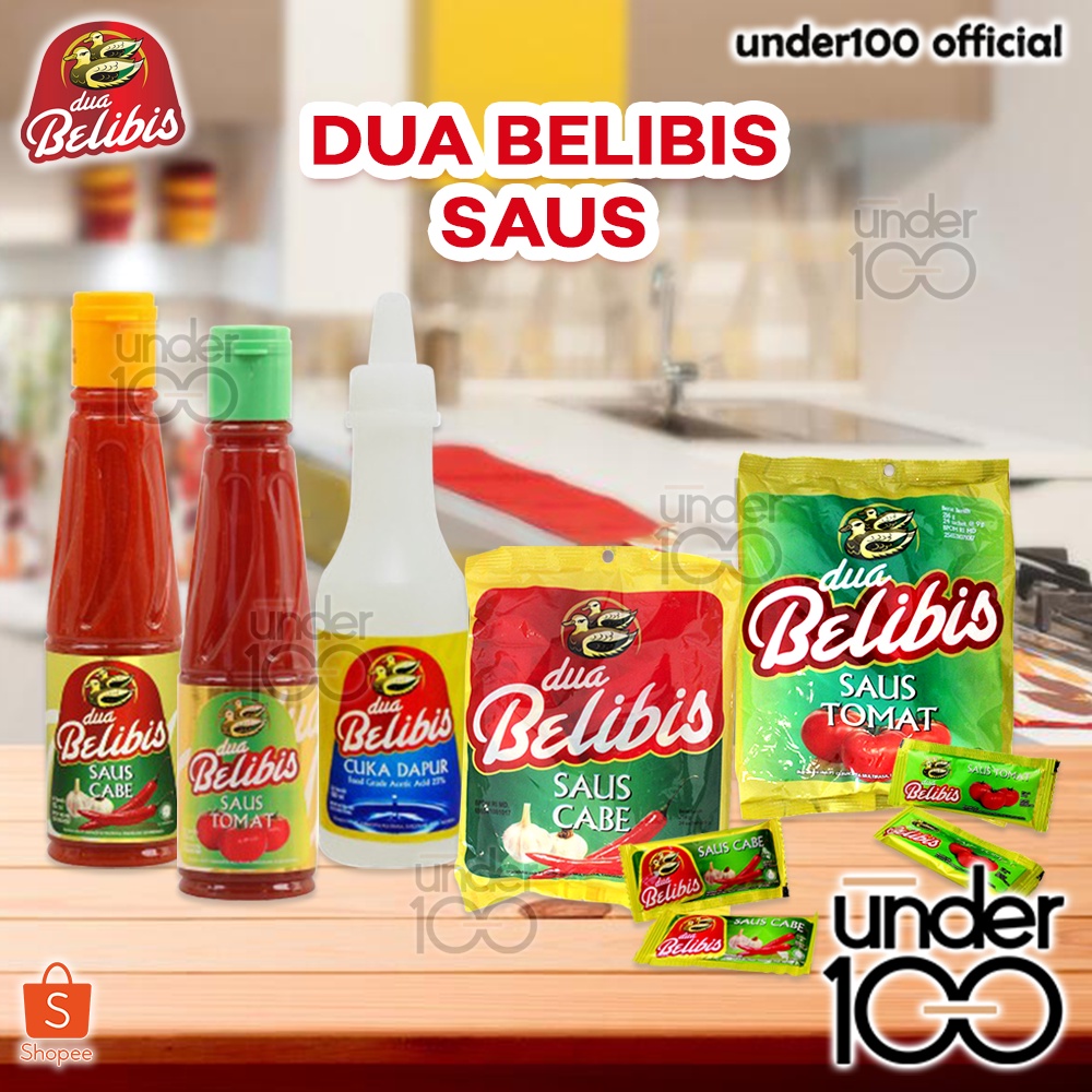 ❤ Under100 ❤ DUA BELIBIS Saus Cabe Saus Tomat Sachet | Botol | Cuka Dapur | Saos BPOM