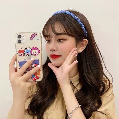 Bando Kerut Scrunchie Korea Bando Kerut Satin Viral Warna Warni