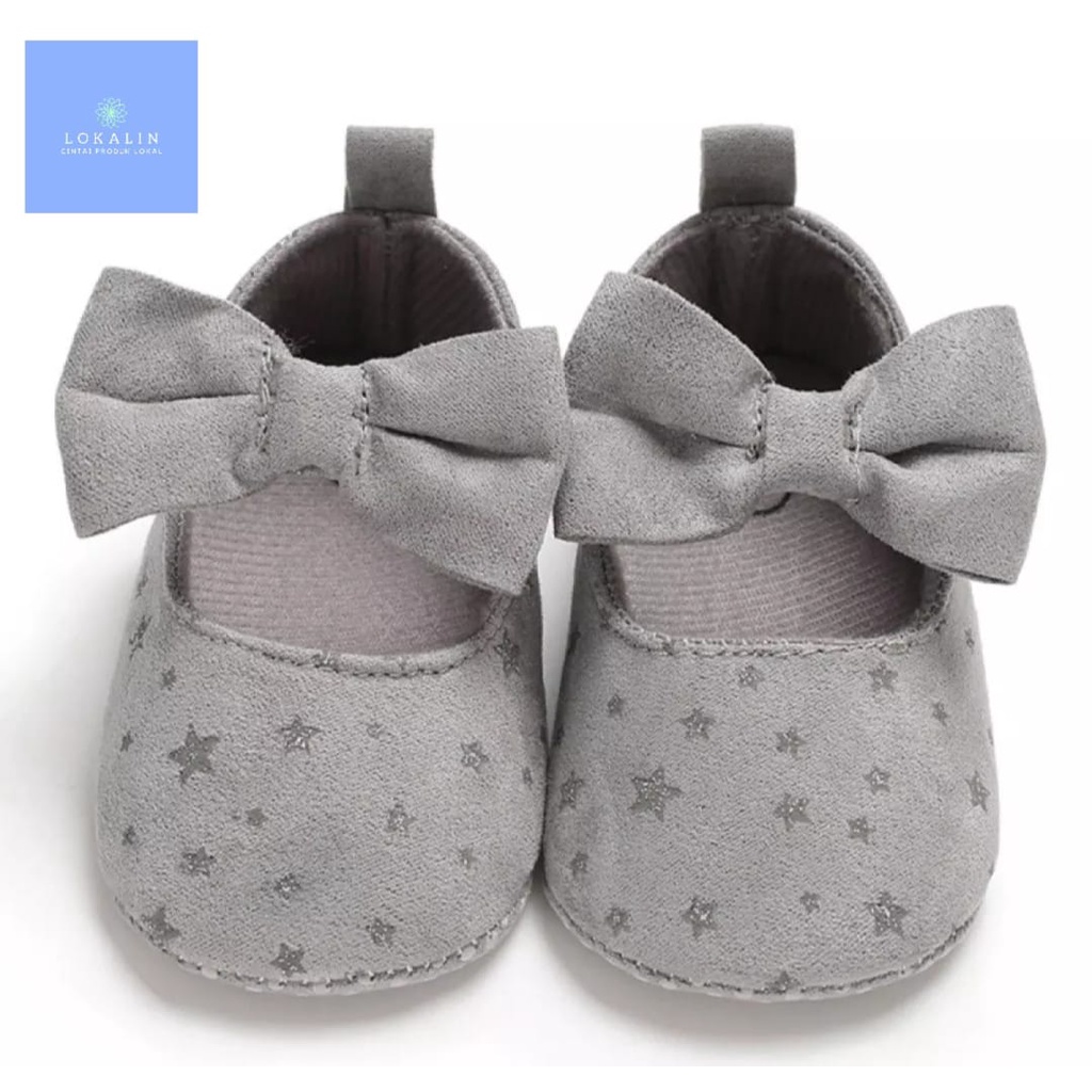 Sepatu Bayi Perempuan Motif Bintang-Prewalker Pita 0-14 Bulan