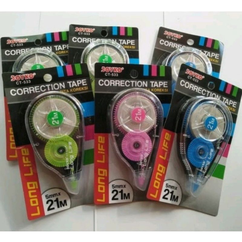 

Correction Tape / Tip EX / Tipe X Pita Penghapus Kertas Joyko CT-533 21M