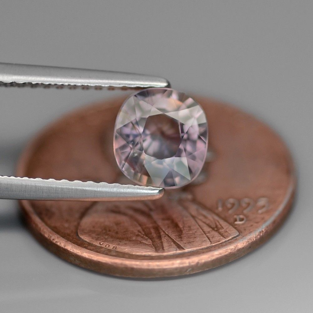 Certified 1.37ct 6.5x6mm Cushion Natural Unheated Untreated Pinkish Purple SAPPHIRE SP089