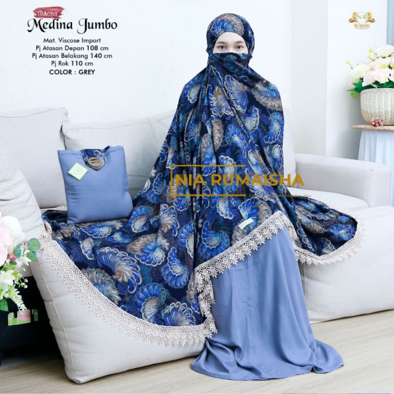 mukena medina jumbo - mukena dewasa mewah premium