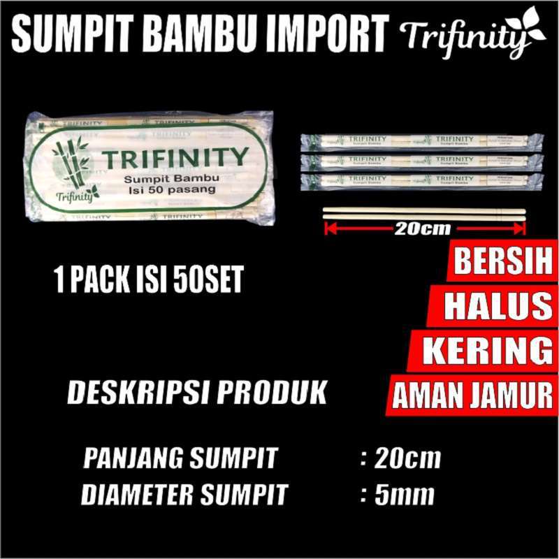 Sumpit Bambu Import Panda + Tusuk Sate / Gigi Bambu Panda Pack SBY