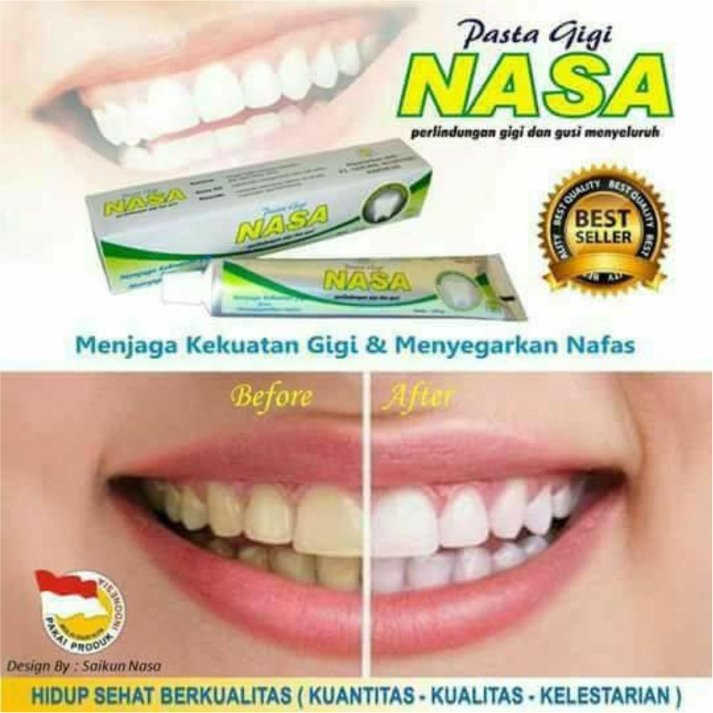 DIJAMIN ASLI PASTA GIGI NASA MembersihkanMemutihkandan Mengtasi