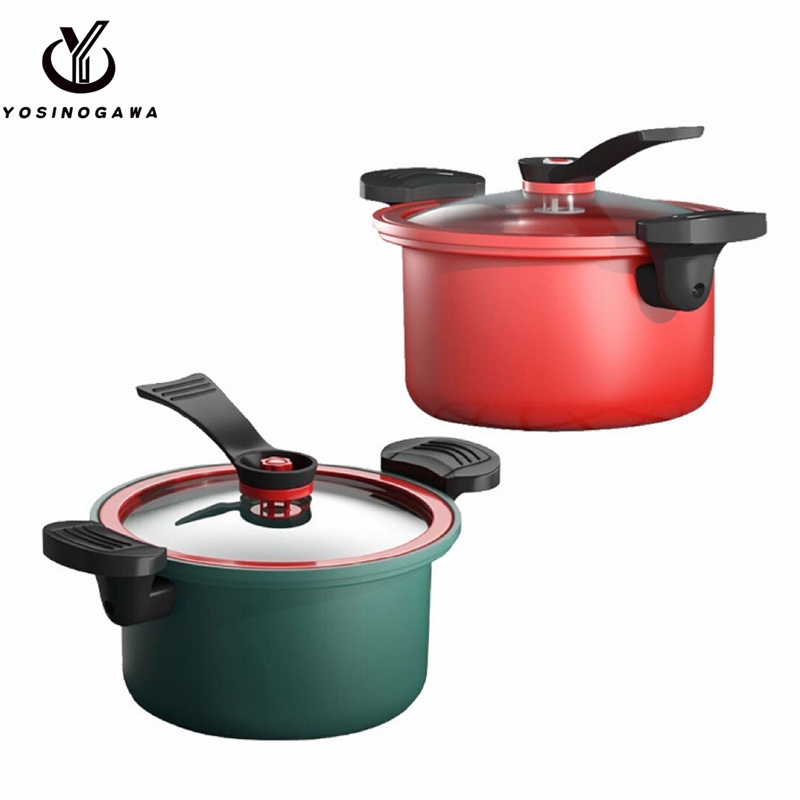 Panci Presto Teflon Pressure Cooker Pot Anti Lengket Panci Presto 3,5 Liter-yosinogawa