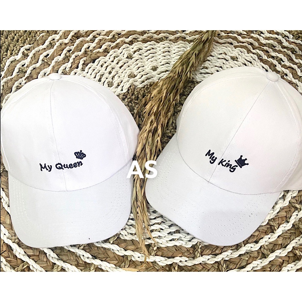 Topi Korea Bordir M - My King - My Queen Pria Wanita Hat Dewasa