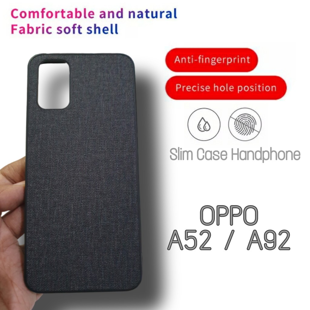 PROMO Case Kain OPPO A52 / A92 Hard Case Cloth  Matte Phone Case Breathable