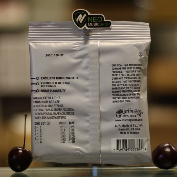 Martin Ultra Light Acoustic Guitar Strings - Martin Ma170 Authentic Acoustic Strings Extra Light 80 20 Bronze 10 47 Shopee Indonesia